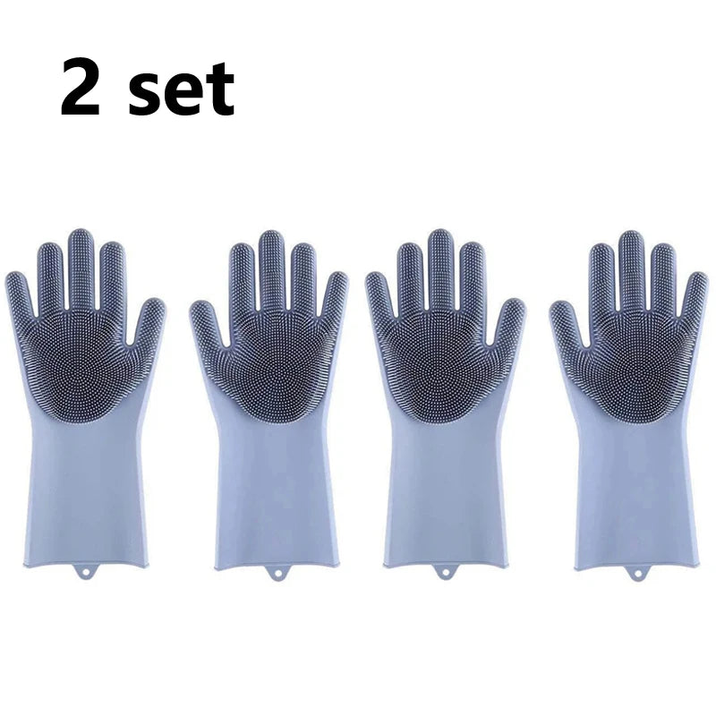 Pet Grooming Cleaning Gloves Dog Cat Bathing Shampoo Glove Scrubber Magic Dishwashing Cleanner Sponge Silicon Hair Removal Glove